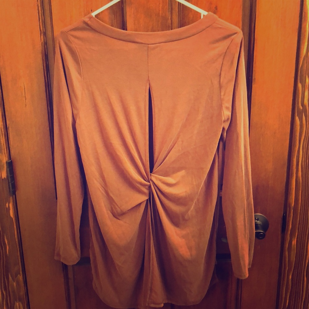 NEW Brown Top With Tie Back Detail